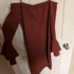 Strapless bell sleeve dress